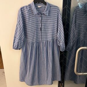 Caslon Blue and White Casual Dress